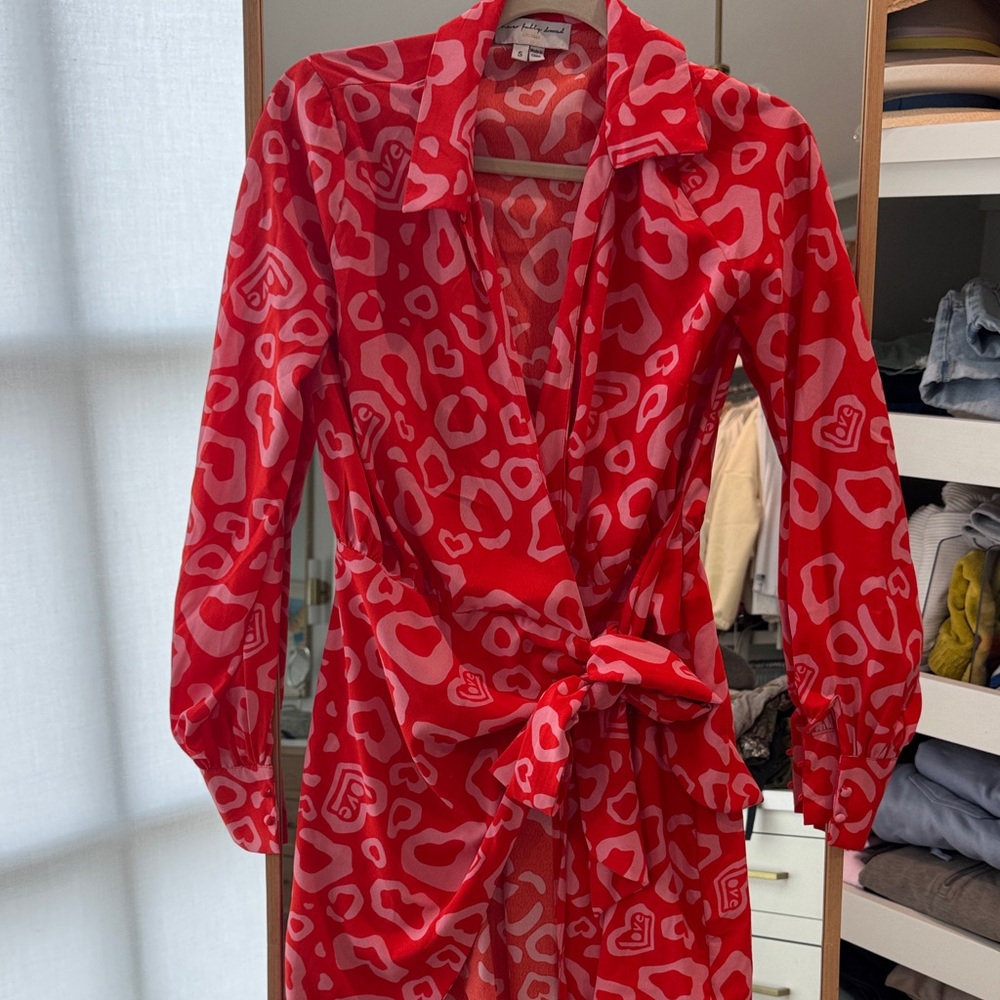 Never Fully Dressed Vibrant Red and Pink Heart Print Dress